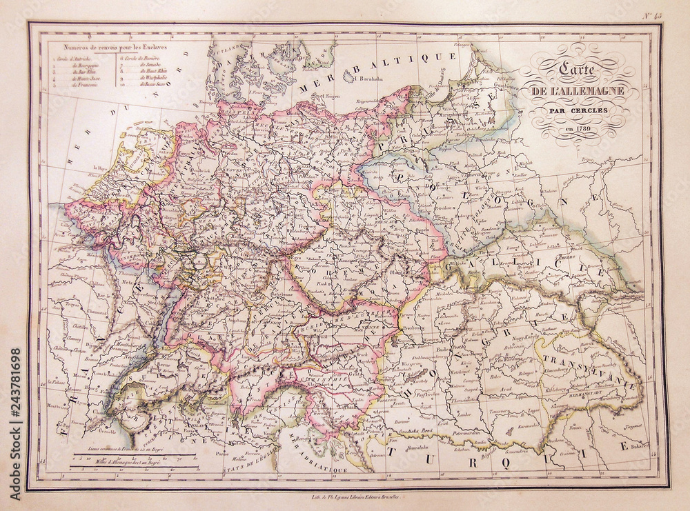 1837, Malte-Brun Map of Germany