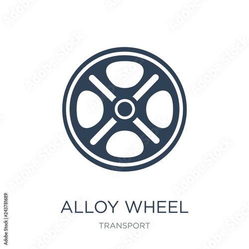 alloy wheel icon vector on white background, alloy wheel trendy filled icons from Transport collection, alloy wheel vector illustration