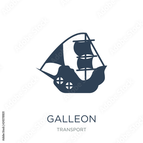galleon icon vector on white background, galleon trendy filled icons from Transport collection, galleon vector illustration