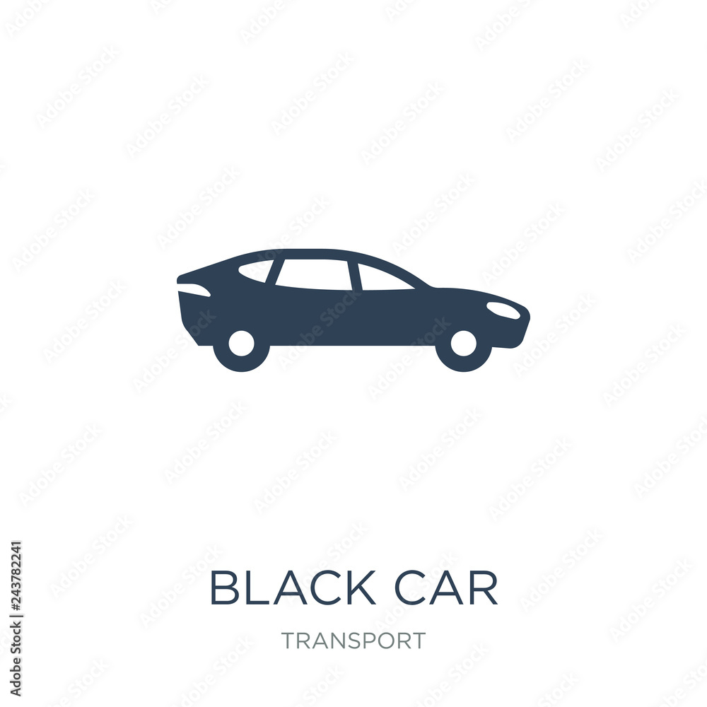 black car icon vector on white background, black car trendy filled icons from Transport collection, black car vector illustration