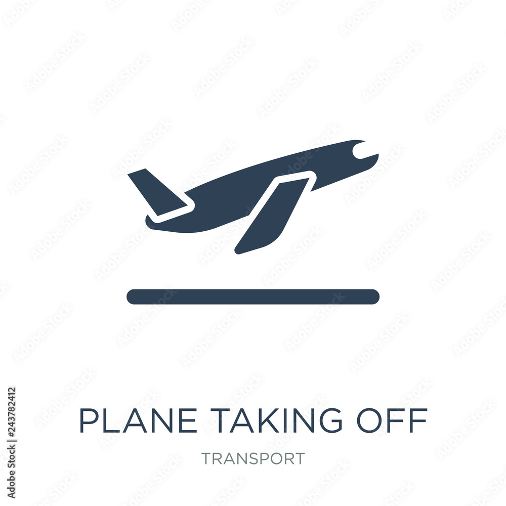plane taking off icon vector on white background, plane taking off trendy filled icons from Transport collection, plane taking off vector illustration
