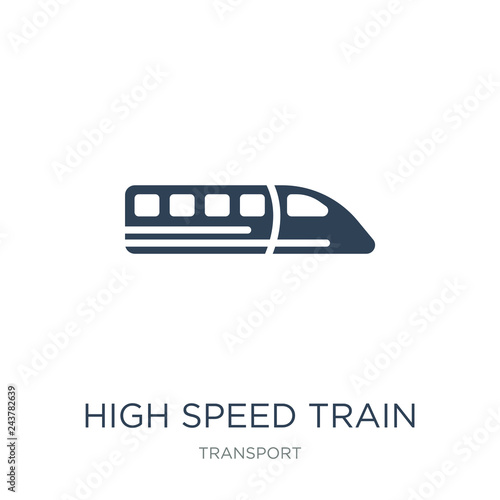 high speed train icon vector on white background, high speed train trendy filled icons from Transport collection, high speed train vector illustration