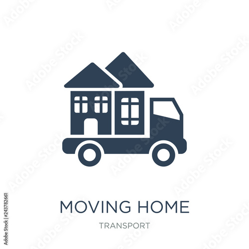 moving home icon vector on white background, moving home trendy filled icons from Transport collection, moving home vector illustration