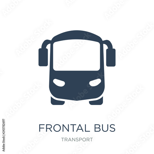 frontal bus icon vector on white background, frontal bus trendy filled icons from Transport collection, frontal bus vector illustration
