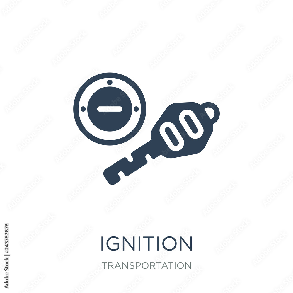 ignition icon vector on white background, ignition trendy filled icons