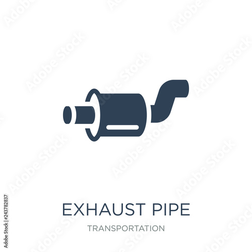 exhaust pipe icon vector on white background, exhaust pipe trendy filled icons from Transportation collection, exhaust pipe vector illustration