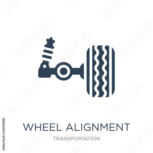 wheel alignment icon vector on white background, wheel alignment trendy filled icons from Transportation collection, wheel alignment vector illustration