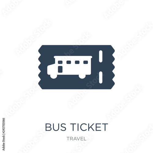 bus ticket icon vector on white background, bus ticket trendy filled icons from Travel collection, bus ticket vector illustration
