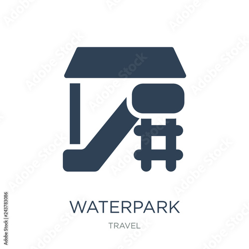 waterpark icon vector on white background, waterpark trendy filled icons from Travel collection, waterpark vector illustration