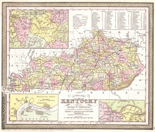 1850  Cowperthwait Map of Kentucky