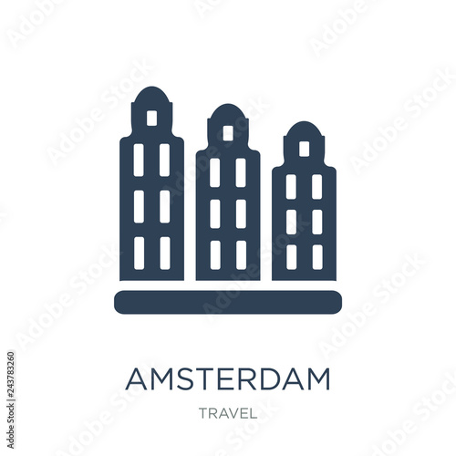 amsterdam icon vector on white background, amsterdam trendy filled icons from Travel collection, amsterdam vector illustration