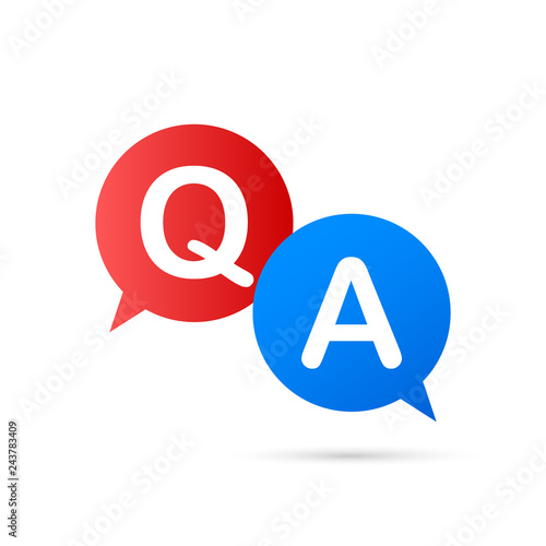 Question and Answer Bubble Chat on white background. Vector illustration.