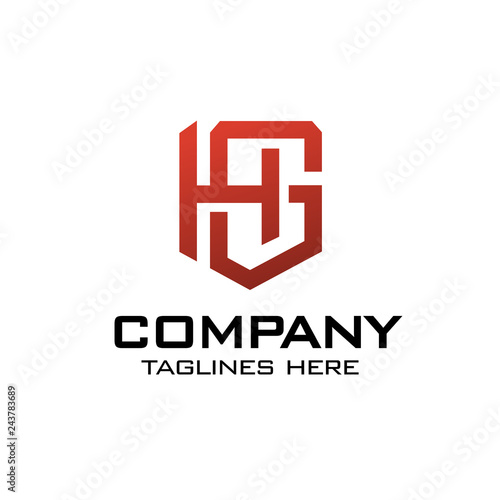 creative initial letter GH, GH as shield logo vector concept