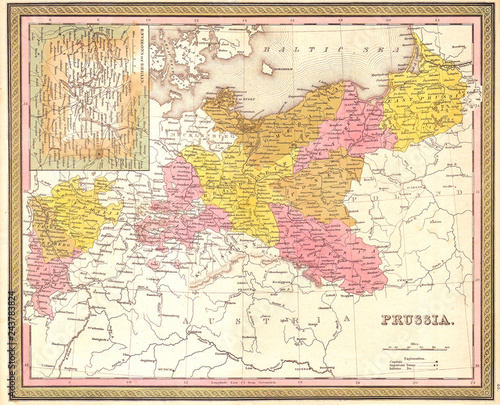 1850  Mitchell Map of Prussia Germany