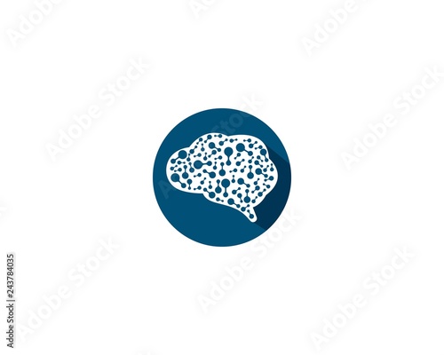 Brain logo template vector icon illustration