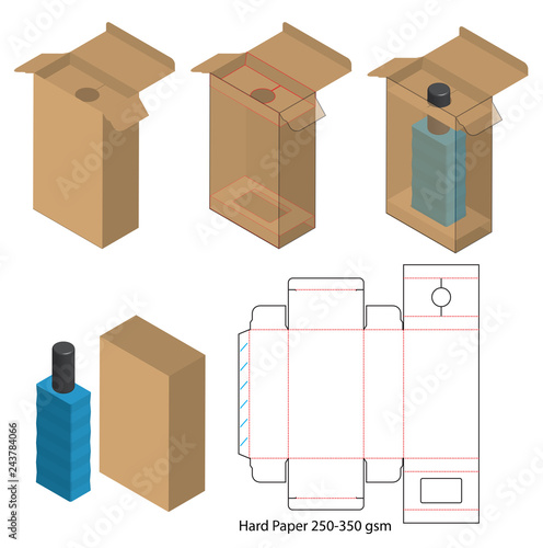 Box packaging die cut template design. 3d mock-up