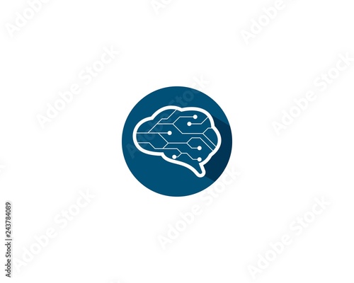 Brain logo template vector icon illustration