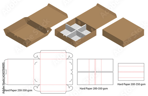 Box packaging die cut template design. 3d mock-up