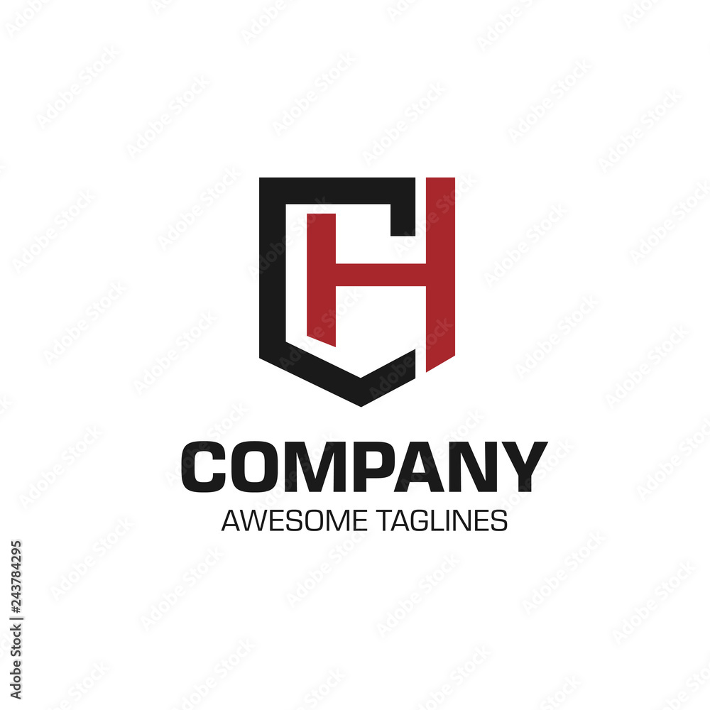 creative initial letter ch as shield logo vector concept creative initial letter ch as shield logo vector concept
