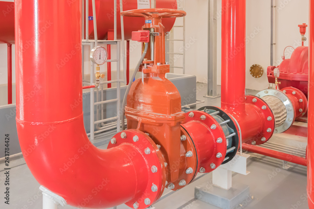 Fire fire fighting pining install with high performance gate valve in