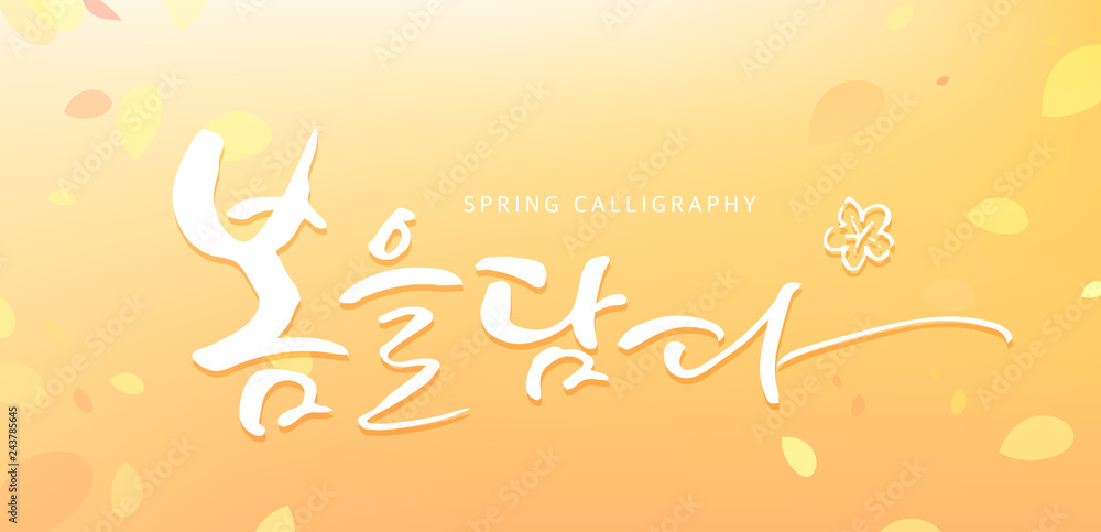 Fototapeta premium written in Korean which means 'Take the spring'