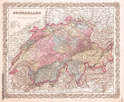1855  Colton Map of Switzerland