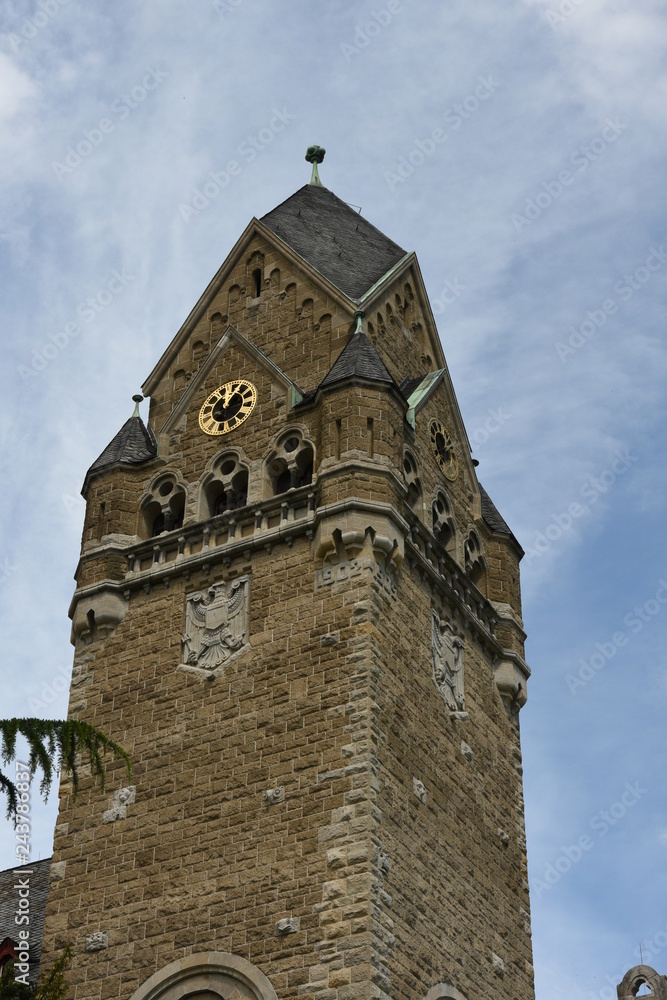 Former Prussian government building tower, in Koblenz , 2017
