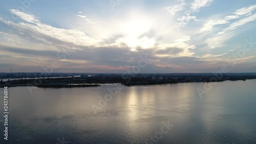 Wallpaper Mural Aerial View of sunset on river Zeya, Russia Torontodigital.ca