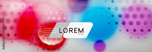 Background abstract - blurred dotted color circle shape, techno bubbles