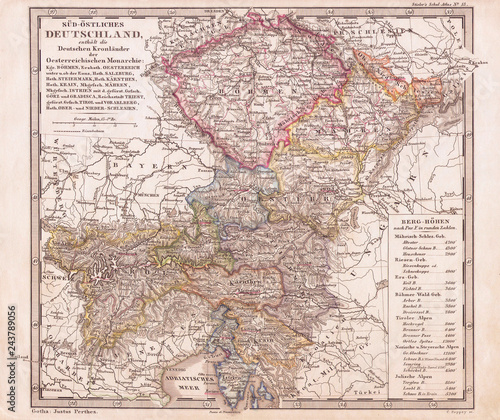 1862  Perthes Map of Bohemia and Austria