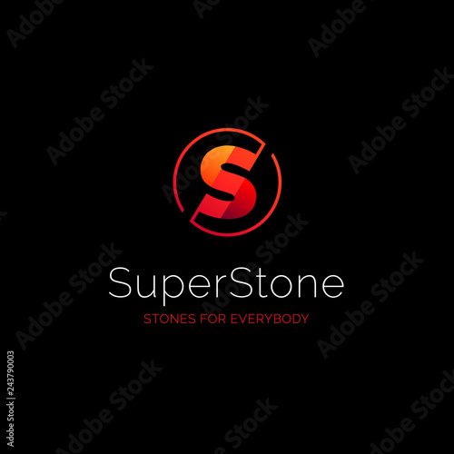 Vector abstract S letter red round logo icon, minimal simple elegant gradient monogram geometric brand sign design template