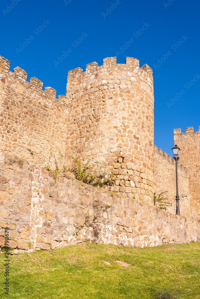 The defensive wall of the old monumental city of Plasencia, and historic and amazing spanish town with good representation of gothic and roman architecture. It surrounding defensive wall is impressive