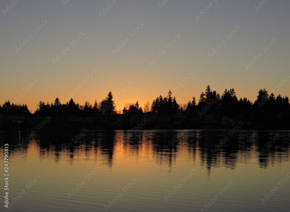 Naklejka premium Sunset Reflections on a Lake 01