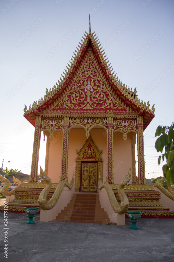 Beautiful buddhist temple against blue sky Beautiful buddhist temple against blue sky