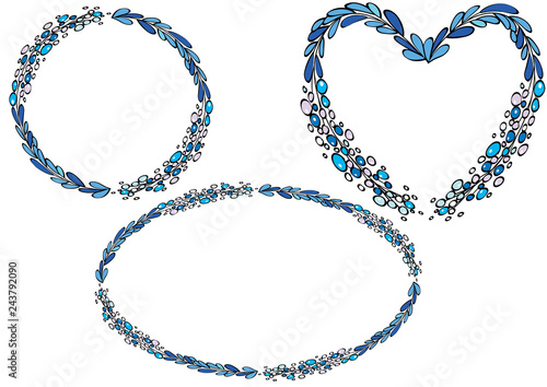 heart shape flower border vector