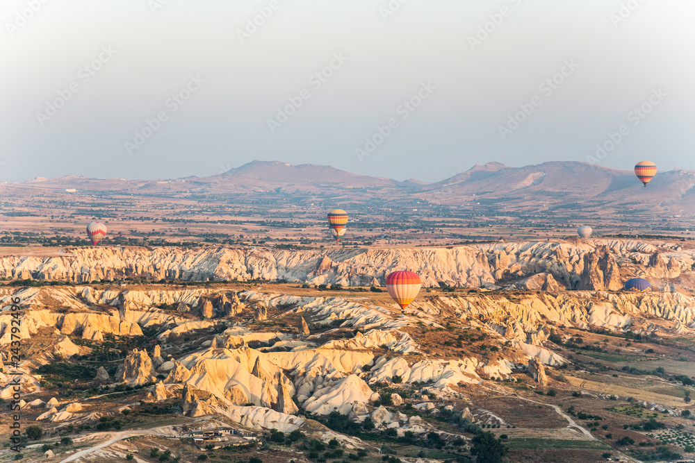 Fototapeta premium Aerial view of Hot Air Balloon in Cappadocia