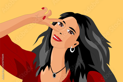 Girl taking selfies
