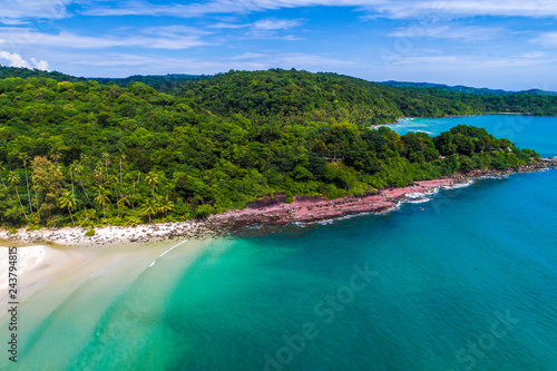 Aerial view of beautiful tropical seascape tranquil beach