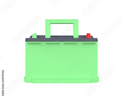 Car Battery on white background. 3d illustration 