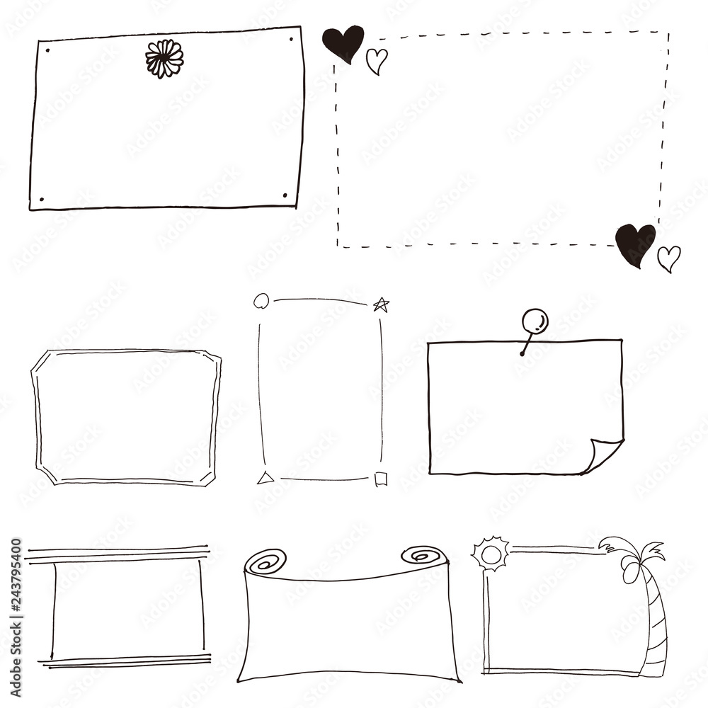 手描きフレームセット Stock Illustration Adobe Stock 手描きフレームセット Stock Illustration Adobe Stock