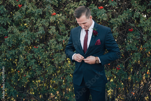 Groom on wedding day