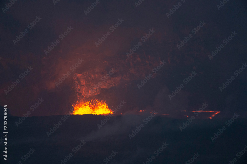 Eruption of Haremaumau crater,Volcano,Big Island,Hawaii