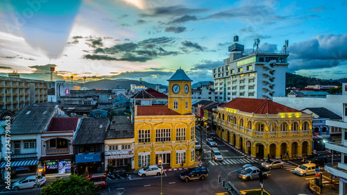 aerial view intersection in Phuket town