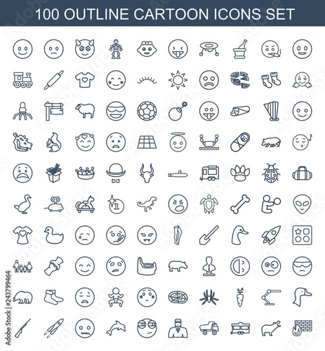 100 cartoon icons