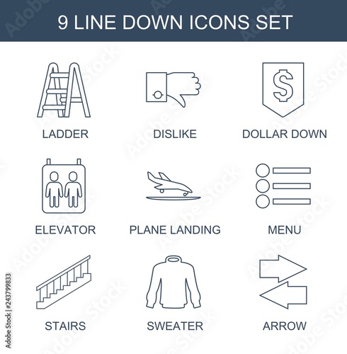 9 down icons