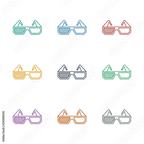 d glasses icon white background