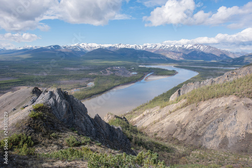 On the Indigirka river is located the north pole of the cold - the village of Oimyakon and the city-monument Zishiversk, extinct from smallpox in the XIX century. Yakutia, Russia photo