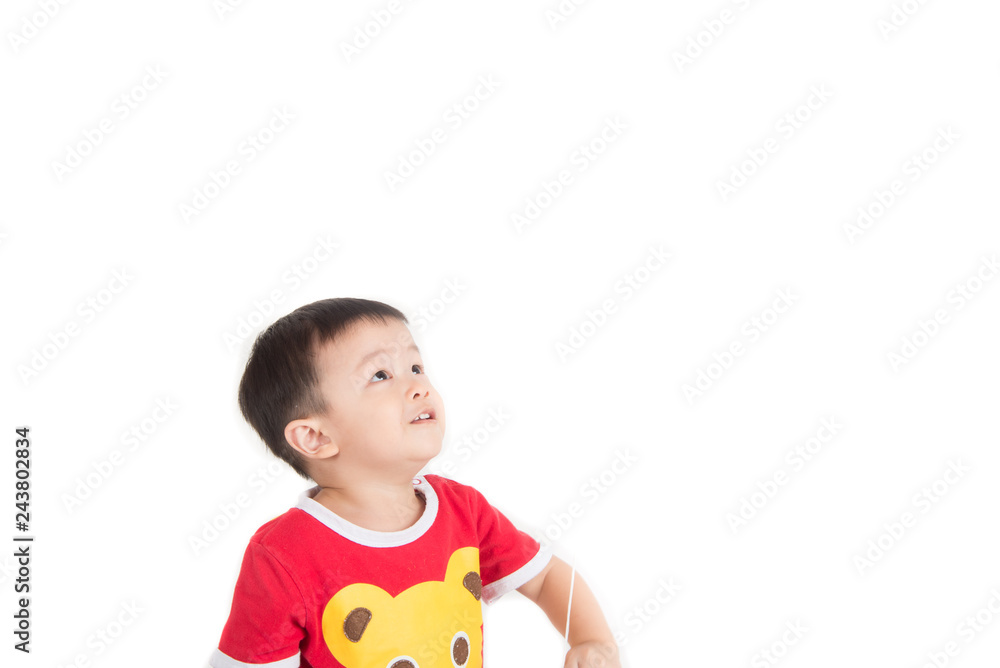 Boy sibling with balloon heart shape of love Boy sibling with balloon heart shape of love