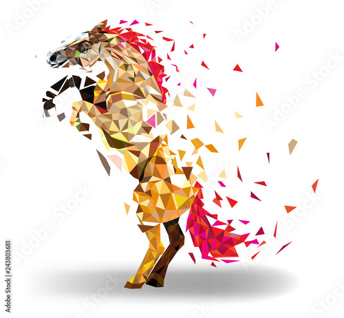 Horse Low polygon geometric pattern style. vector eps 10