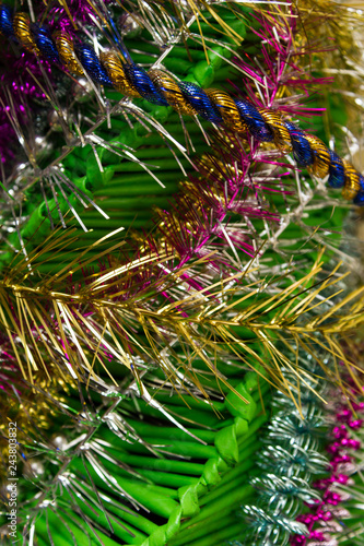beautiful colorful tinsel for the new year